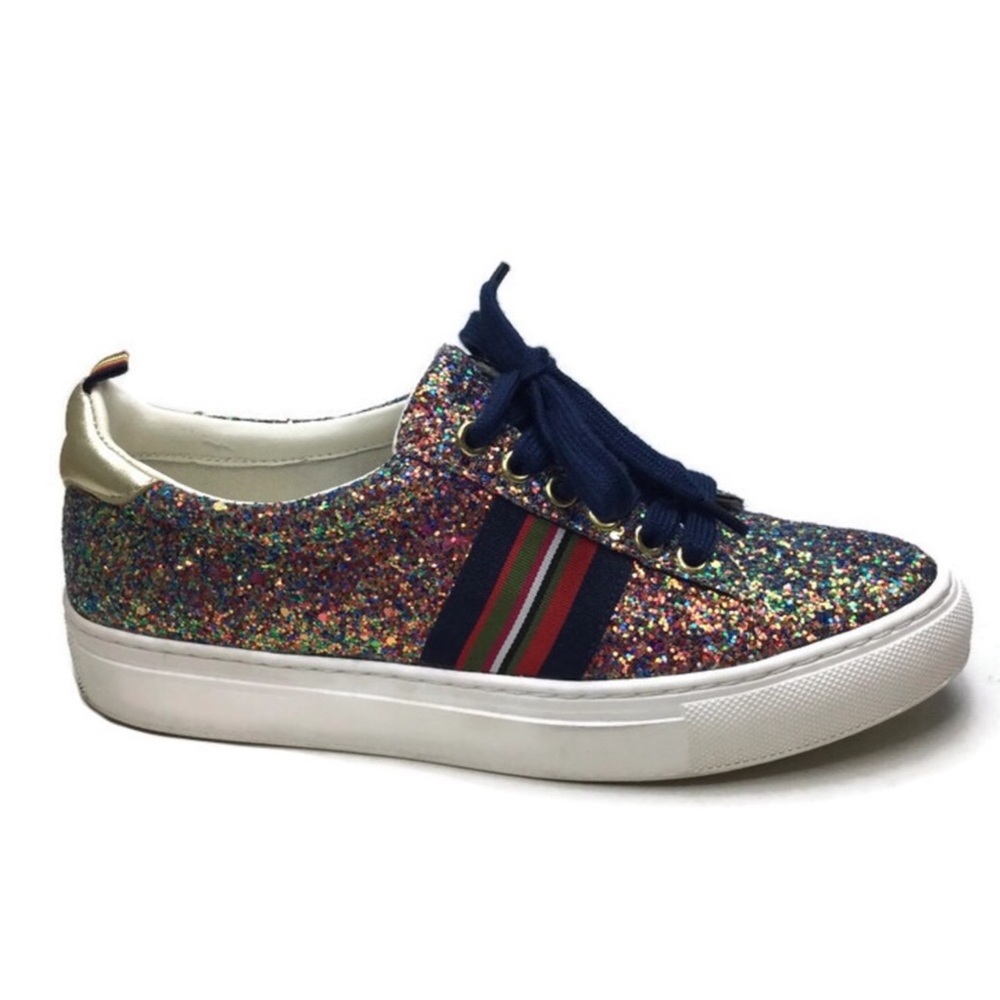 1901 Nordstrom Palmer Multicolor Glitter Lace-Up Platform Sneakers Size 6.5